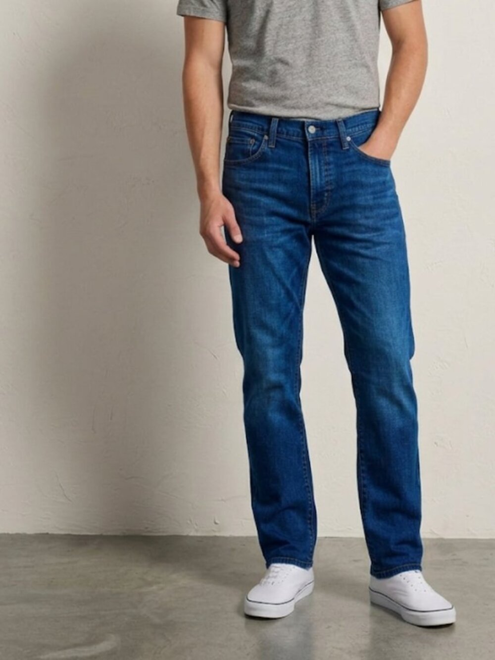 Levis Slim Straight Jeans Vibrant Mid-to-Deep Blue Wash Mens Size W34 x L30